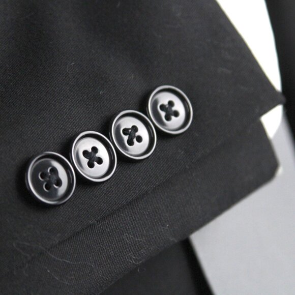 40L Van Heusen 2pc Suit Blazer Jacket Pant Size 33Wx33L Black E03305 - Picture 6 of 12